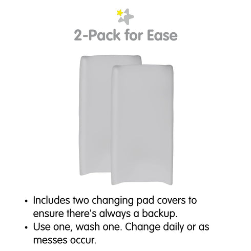 32" 16"/81 41 cm (2-Pack) BreathableBaby Waterproof Cover, for x x Changing Pad, Gray