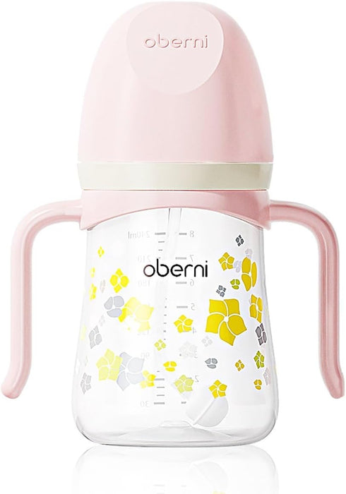 Oberni Toddler Sippy Cup, Weighted Straw Baby Drinking Water Bottle with Valved