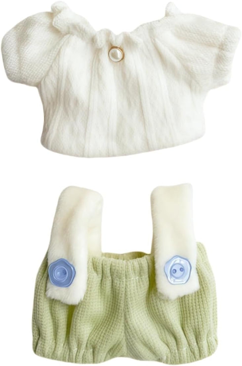 17cm Set 2 17cm Set Clothes for Lu bubu Dolls Accessories(No Doll), Cute Outfit Pieces Bib Pants for Doll Suit, Stylish