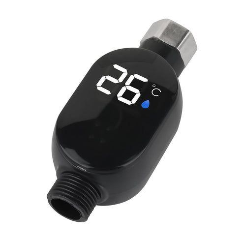 Javjicy Shower Thermometer,Water-Powered Shower Head LED Temperature Display,Smart Instant Read Digital Bath Thermometer