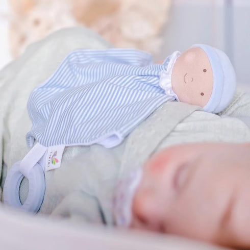 Tikiri Blue Cherub Baby Comforter with Teething Toy