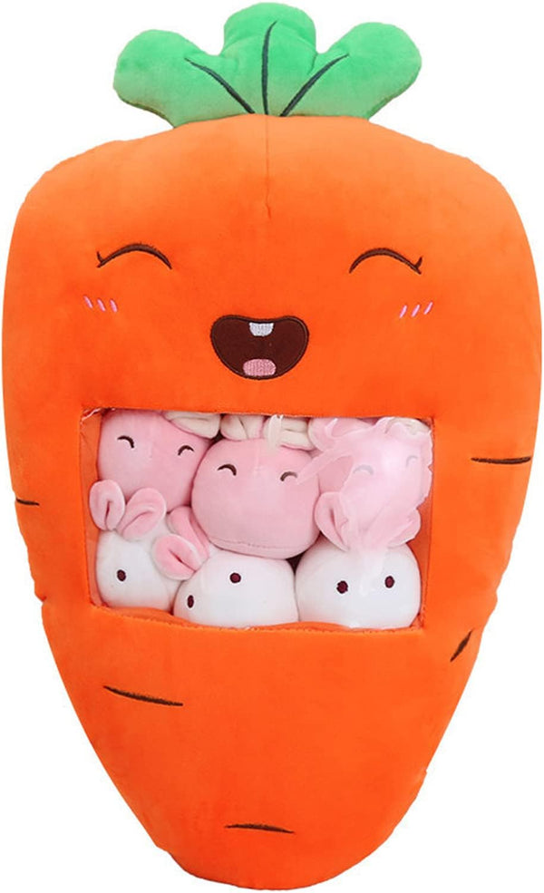 REFAHB Plush Carrot Bunnies Doll Toy Pillow - Gifts for Teens, Girls, Kids, Decorative for Sofa Chair
