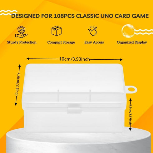 UNO Card Case Holder for Mattel Classic UNO Card Game, Holds 108 Pcs, 3.93 x 2.6 x 1.57 Inch Plastic Storage Box