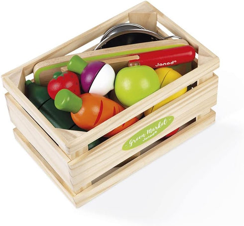 Set 13 Set 3+ J06607 Janod Fruits & Vegetable Maxi - Wooden Sliceable Play Food - Piece - Ages