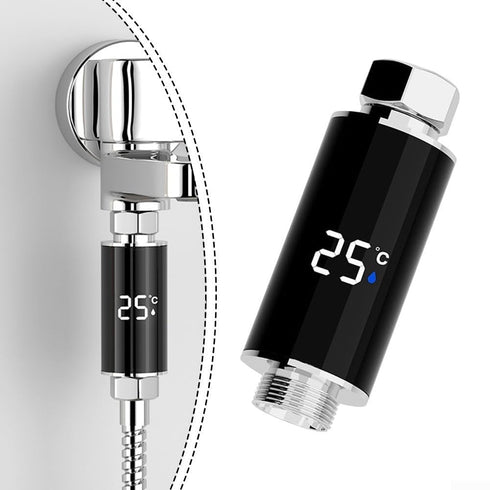 HanOaki LED Shower Thermometer Display for Baby Bathtub Copper ABS Black Silver