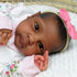 Pinky Lifelike 20 Inch Black Reborn Baby Doll, Soft Body Realistic African American Cloth Body Toy for Kids Age 3+