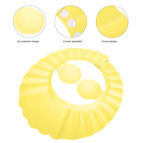 LUCKDANO 17cm Baby Shower Hat Silicone Bathing Hair Sunshade Ear Protection Wash Cap for Infant Toddler Kids Pink