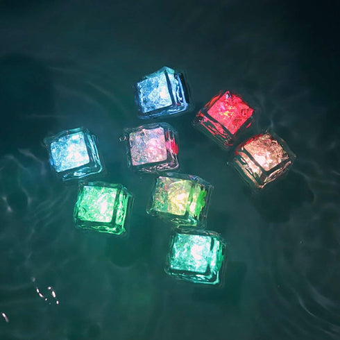 8 Swimming Novelty Kids Bath Toy PCS Simulation Ice Cube Liquid Water Sensor Mutlticolor Glowing Luminous Ice Cube