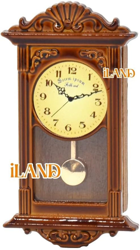1:12 iLAND Miniature Dollhouse Accessories on Scale, Grandfather Wall Clock and Record Player, elf Accessories