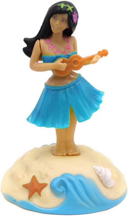 Solar Powered Dancing Figures Decoration - Hula Girl Shaking Head Ornaments for Car Dashboard Interior