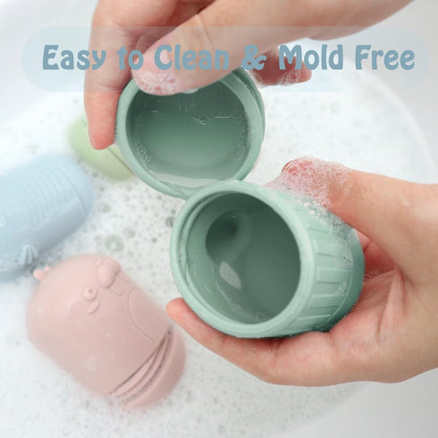 Ginbear Silicone Baby Bath Toys, Mold-Free Squirty Bath Toy for Toddlers, Non-Toxic Bathtub Toys for Babies 6 Months+