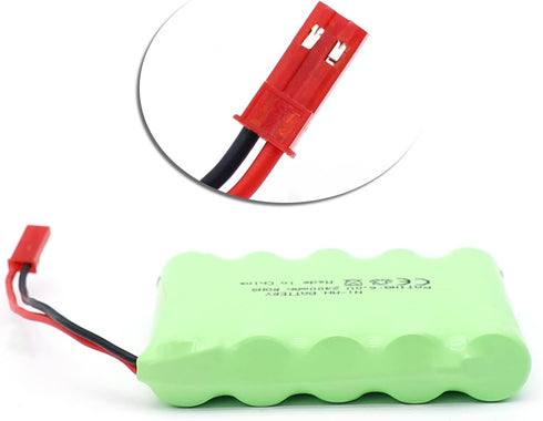 SHAWOROCE 2400mAh 6V 4X4 Ni-Mh Rechargeable Ni-MH Battery for RC Car Electric Toy Truck SUV Construction Dumper Remote