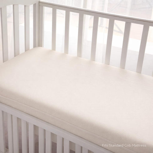 280 52 28 Deluxe Organic Cotton Percale Crib Mattress Protector Waterproof OCS Certified - Premium GSM Breathable Soft