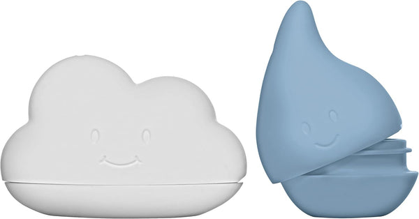Ubbi Muted Color Cloud and Droplet Silicone Bath Squeeze Toys - Fun Bath Time Toys for Toddlers