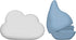 Ubbi Muted Color Cloud and Droplet Silicone Bath Squeeze Toys - Fun Bath Time Toys for Toddlers