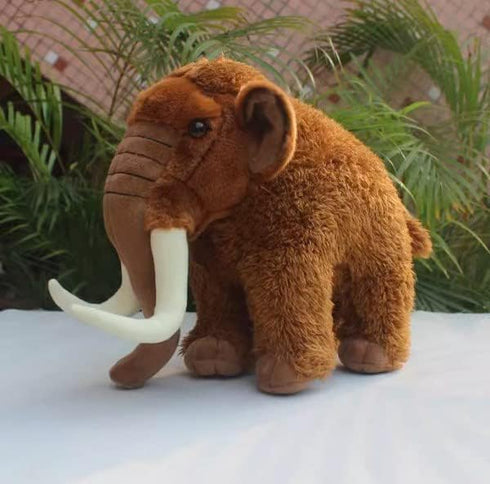 Lifelike Woolly Mammoth Plush, 13" Mammoth Stuffed Animal, Soft Elephant Plush Toy, Cuddly Toys