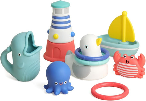 Itzy Ritzy Bathtime Gift Set 12-Piece Baby Bath Toys for Infants &