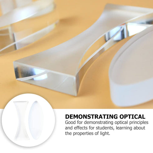 Balacoo Optical Lens Set - 2pcs Convex Concave Lens Set, Science Classroom Teaching Equipment Kits Supplies