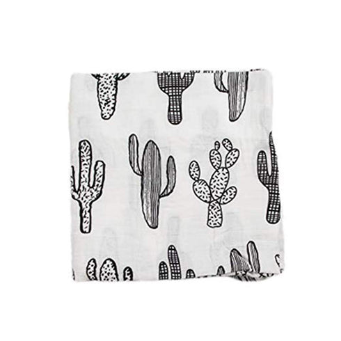 SANNIX Cactus Muslin Swaddle Blankets, Cotton Baby Swaddle Wrap, Floral Print Baby Blanket
