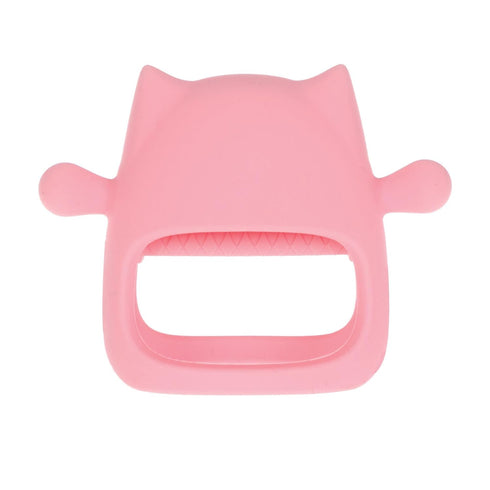 3+ Nuby Silicone Wrist Grip Teething Mitten - Months, Pink Owl