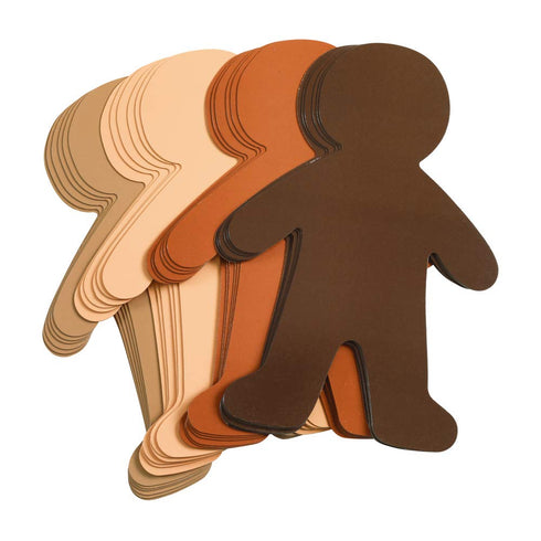 Colorations Multicultural Big People Shapes Set, 24 Glossy Cardboard Figures, Kids Around The World Diversity Craft