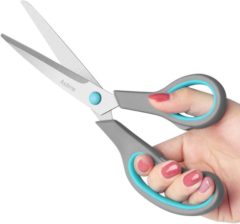 Scissors Set of 4, Premium Stainless Steel Razor Blades, Ergonomic Rubber Grip for School and Office