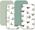 FIGEPO 4 Pack Mallard Duck Baby Bassinet Sheets Neutral Unisex Breathable Fitted Nursery Sheets for Baby Girl or Boys