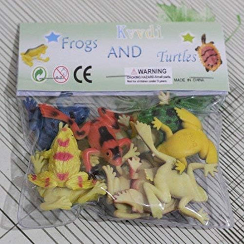 Kvvdi 12 Pcs 1.4 Inch Small Colorful Plastic Poison Dart Frogs, Rainforest Animals Frog Toys