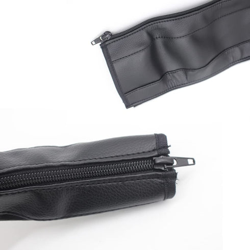 Baby Stroller Armrest Protective Cover, 2 Pcs Zipped Leather Handle Covers for Pushchair (Black)