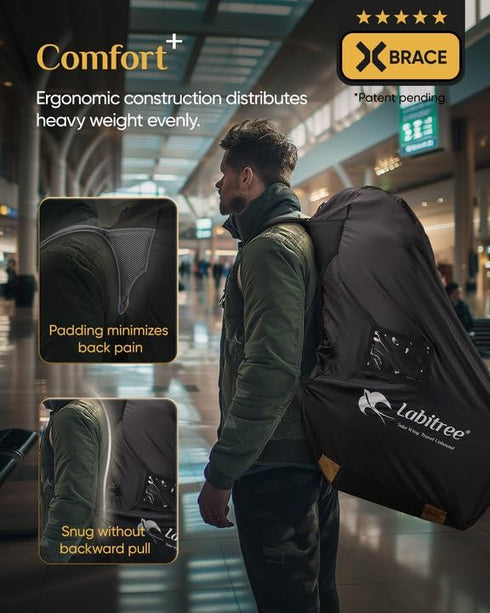 100% Breakproof Car Seat Travel Bag for Airplane, Comfortable Backpack Cover for Air Travel, Sturdy Baby Carseat