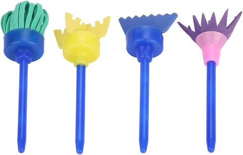 Keenso 12pcs Kids Painting Supply Brushes Sponge Paint Toy Drawing Set for Children's Play and Trap Observer