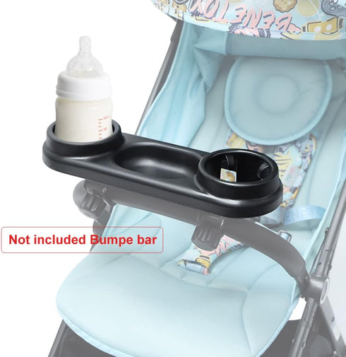 3-in-1 Universal Stroller Snack Tray with Dual Cup Holders, Sturdy Bar Attachment Compatible with Uppababy, Nuna