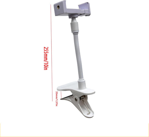 NVRTTRR 1/4 (10in) Universal Threaded Hole Baby Monitor Mount Bracket, Adjustable Gooseneck Arm Holder with Clip Baby