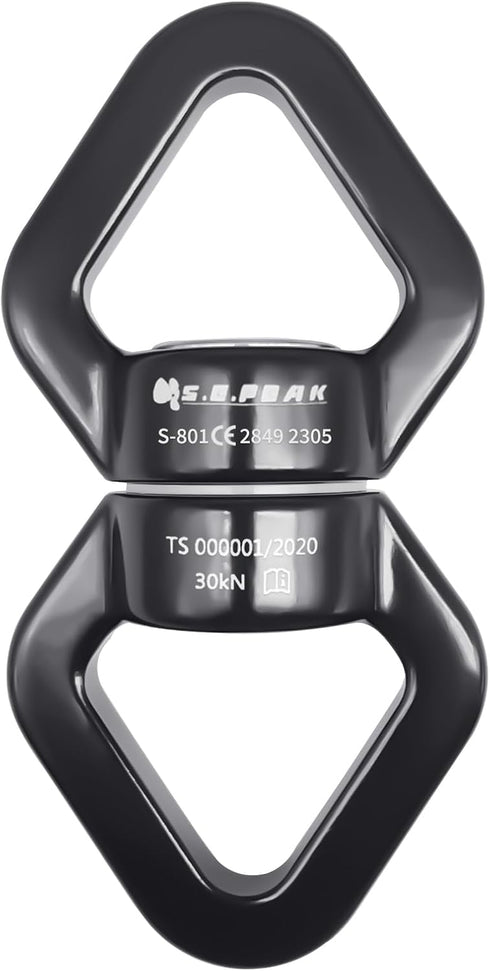 30kN Swing Swivel, CE Certified Safe Swivel Hook, 360° Rotational Device for Tree Swing, Aerial Dance