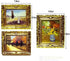 3Pcs 1:12 Mini Miniature Gold Frame Art Wall Picture, Oil Painting Home Decor