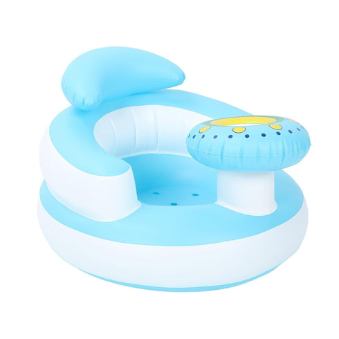 Generic Baby Inflatable Seat Comfortable Folding Toddler Bath Chair PVC Baby Seat for Pool Bathtub Infant Support Sofa