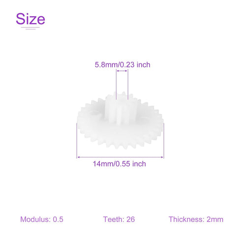 DMiotech 20 Pack 26 Teeth Plastic Gears Model 26102B for DIY Cars and Robots