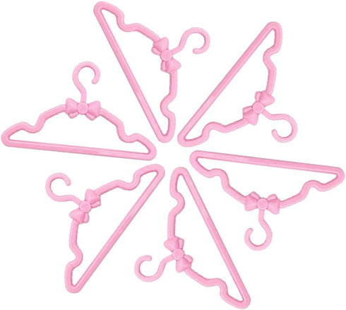 E-TING 60 Pcs Mini Doll Clothes Hangers, Plastic Mixed Little Hangers for 11.5 inch Doll Clothes Accessories
