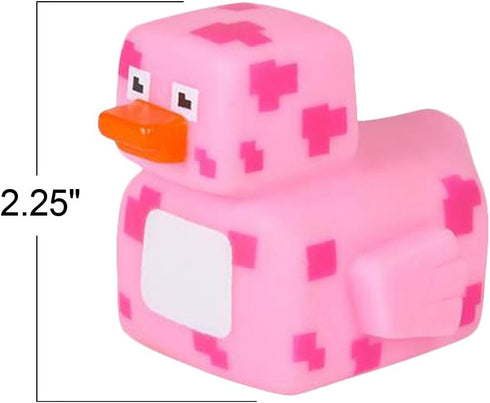 ArtCreativity 2.25 Inch Pixelated Rubber Duckies for Bath, Pack of 12 – Colorful Rubber Ducks in Bulk, Fun Bath Tub &