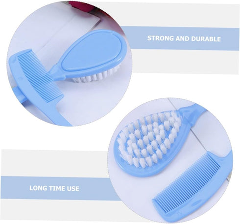 3sets Boy Girl Hair Care Comb Dandruff Removal Scalp Brush Safe Gentle for Newborns Bathtub Bathroom Supply Massage