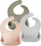 PandaEar 3 Pack Silicone Bibs for Babies, Adjustable Waterproof BPA Free Soft Durable Bibs with Large Pocket