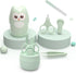 Set Trimmer Mikinona Nail Clippers and Tweezers for Infants, Mint Green Safety Manicure Kit with Anti-Cut Design, Nail