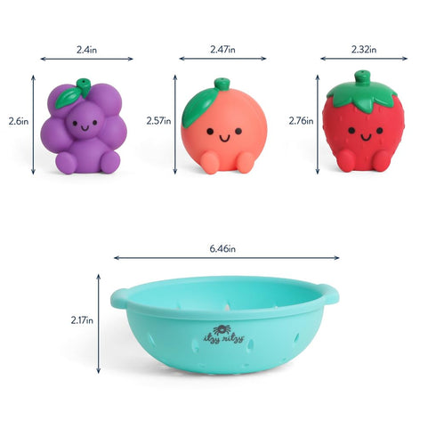 Set 3 1 6 Itzy Ritzy Bath Squirter Toys of Textured, Fruit-Shaped Bath Toys & Sprinkle Strainer Itzy Splash Pals