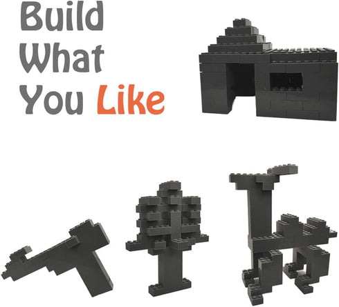 200 Piece Classic Building Bricks, 2x4 Building Blocks STEM Creative Toys in Dark Grey