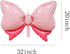Bow Balloon Bowtie Pink Foil Mylar Balloons for Wedding, Bridal Shower, Gender Reveal Party Decoration (5PCS)