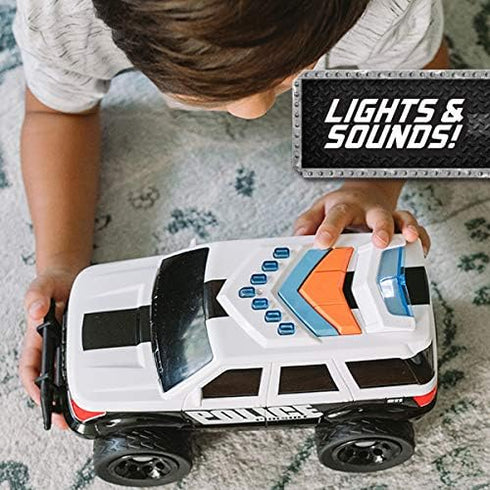 Sunny Days Entertainment Maxx Action 12’’ Large Police Car Toy, Motorized Drive, Siren Sounds for Kids 3-8