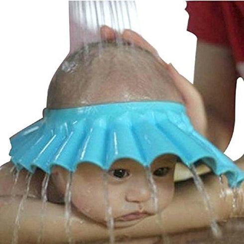Baby Shower Bathing Cap, Soft Shower Cap Hat Wash Hair Shield for Children Kids, Blue