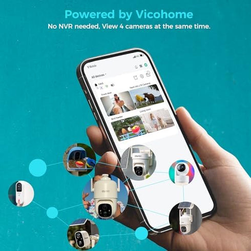SOVMIKU 64GB 2K 5GHz 360 Setup, Alarm,180 Indoor Camera, Wi-Fi, Plug-in, AI Tracking, Home Security, Pet/Baby Monitor