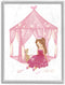 Stupell Industries 16 x 20 Girl's Playroom Princess Doll Stuffed Animal Illustration Wall Art by Ziwei Li, Grey Framed
