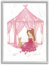 Stupell Industries 16 x 20 Girl's Playroom Princess Doll Stuffed Animal Illustration Wall Art by Ziwei Li, Grey Framed